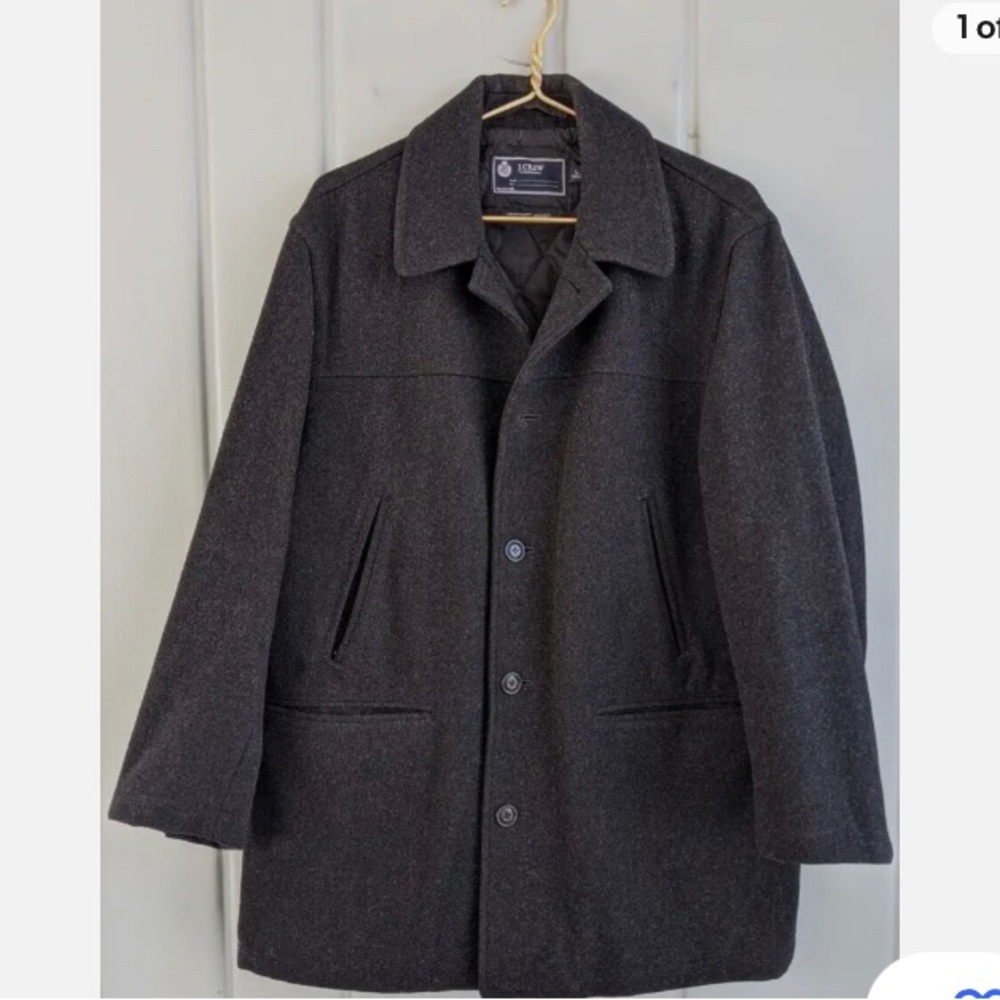 j Crew university jacket with thinsulate grey/black wool coat